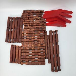 Lot of Vintage Lincoln Logs Parts Replacement Log Pieces Roof Trusses